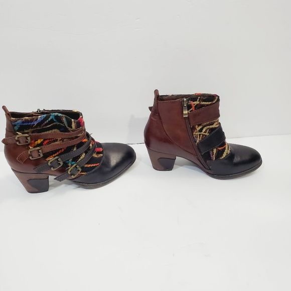 L'artiste Leather Boho Colorful Redding Boots, Size EU 36: US 5.5-6, Heel:2.5” - Picture 5 of 12
